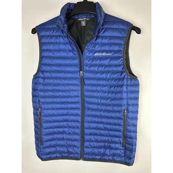 Eddie Bauer Down Puffer Vest Full Zip Quilted EB700 Blue Men's Size Small - Picture 11 of 11